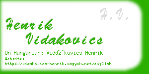 henrik vidakovics business card